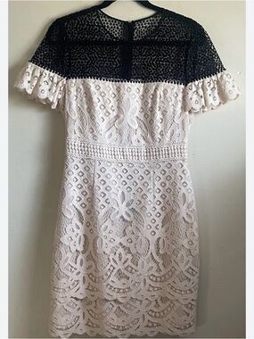 Club Monaco Black & Cream Lace Midi Dress